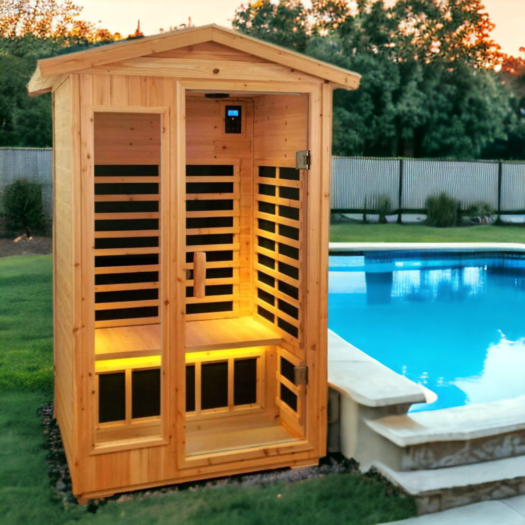 Kisrais 2-Person Bluetooth Compatible Far Infrared Sauna for Indoor/Outdoor  Use